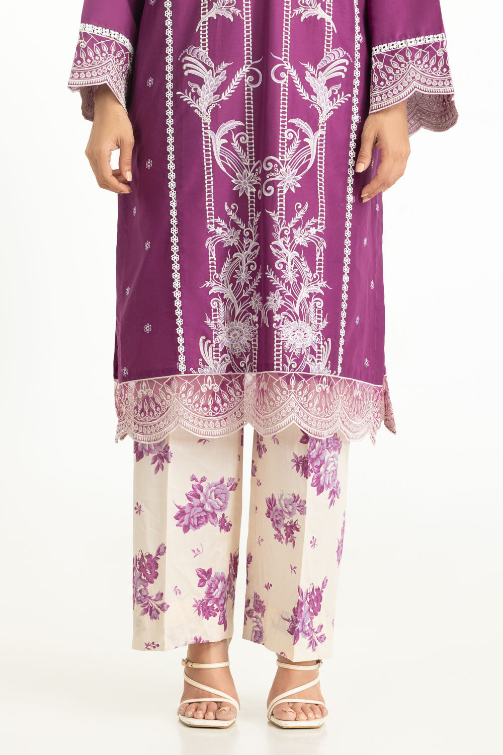 3Pc Lawn Printed With Embroidered Suit