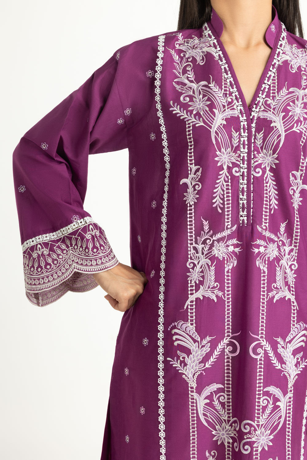 3Pc Lawn Printed With Embroidered Suit