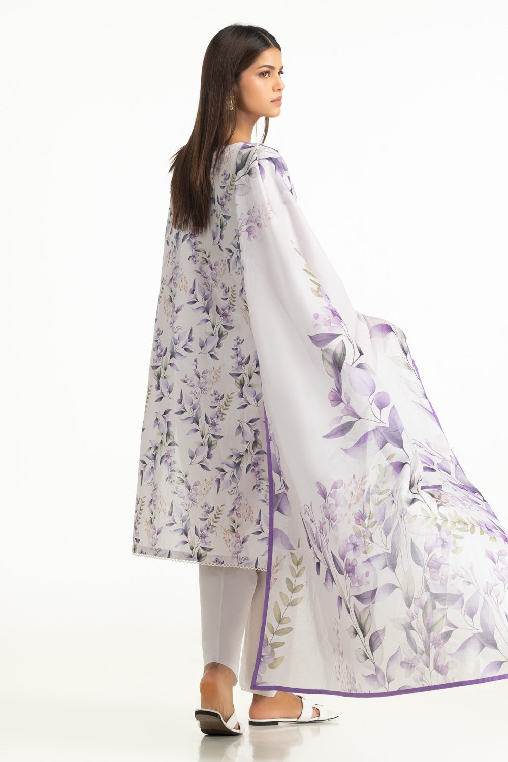 3Pc Lawn Printed With Embroidered Suit
