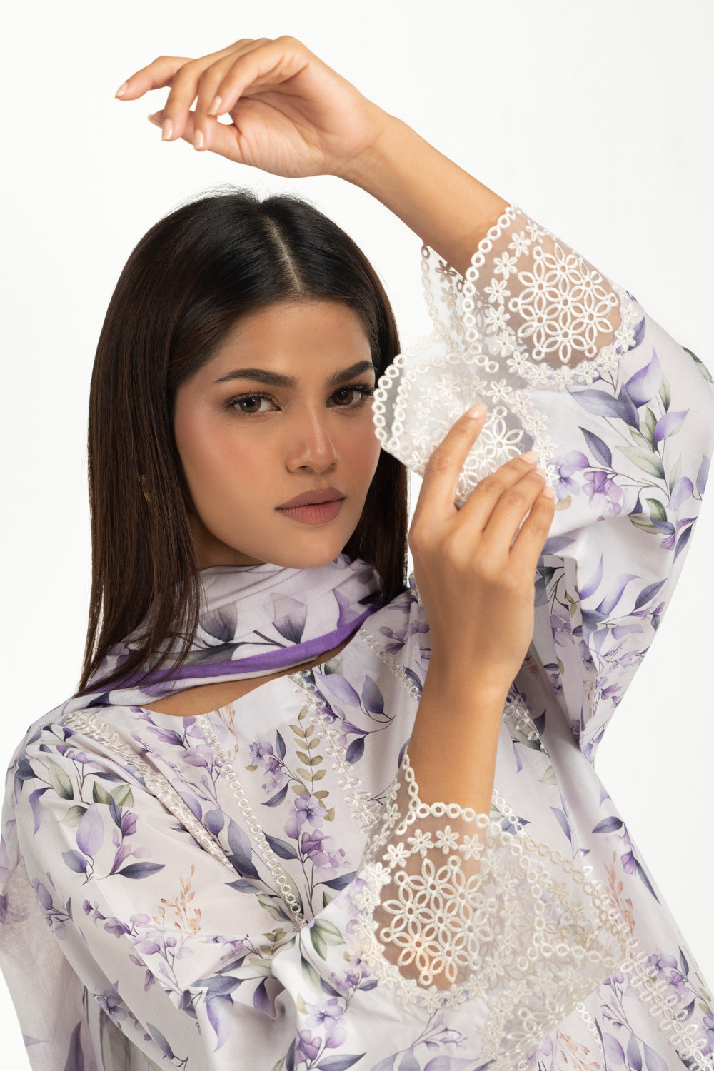3Pc Lawn Printed With Embroidered Suit