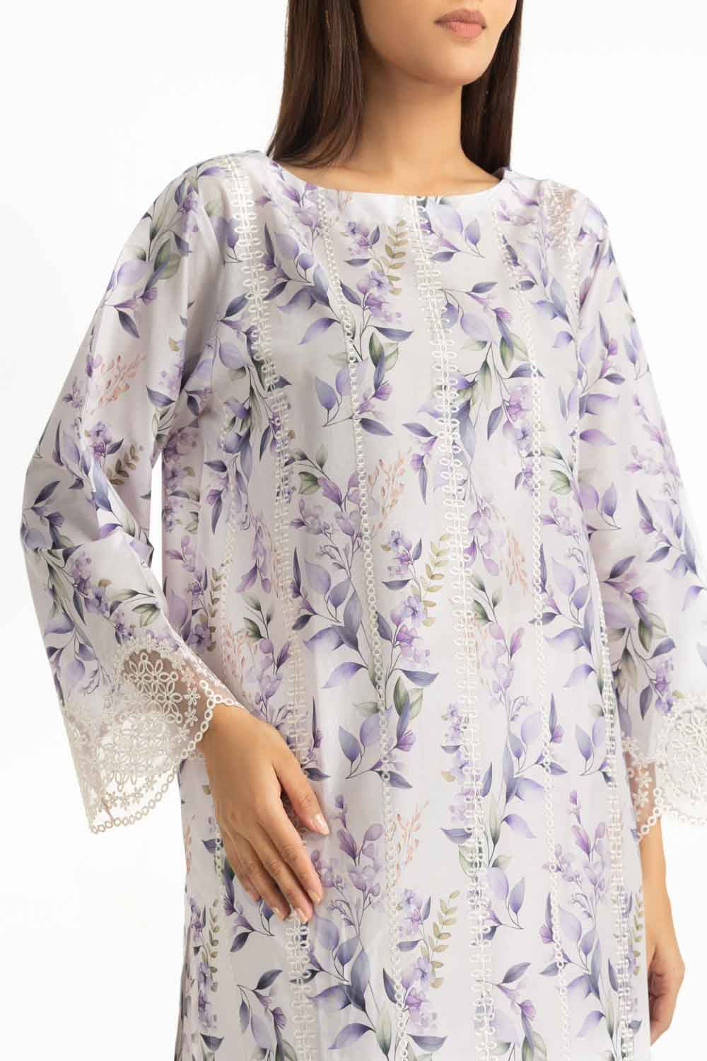 3Pc Lawn Printed With Embroidered Suit
