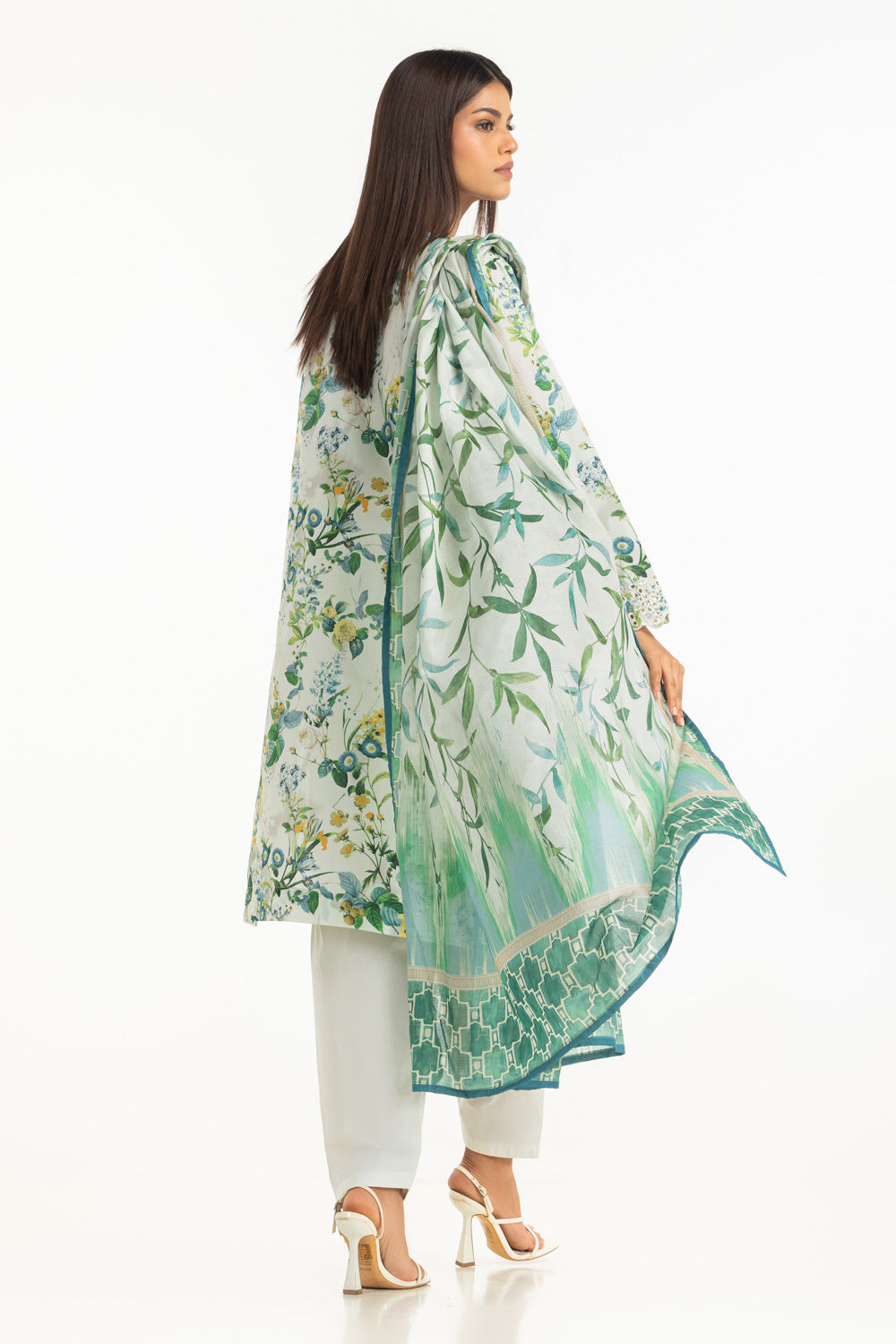 3Pc Lawn Printed With Embroidered Suit