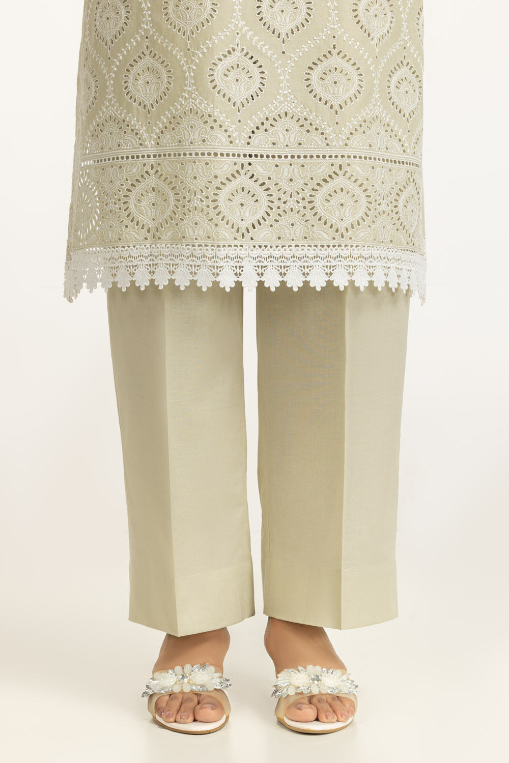 3Pc Lawn Schiffli Embroidered Suit