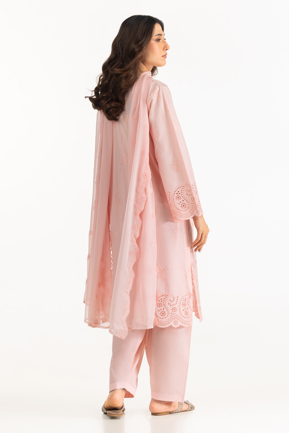 3Pc Lawn Schiffli Embroidered Suit