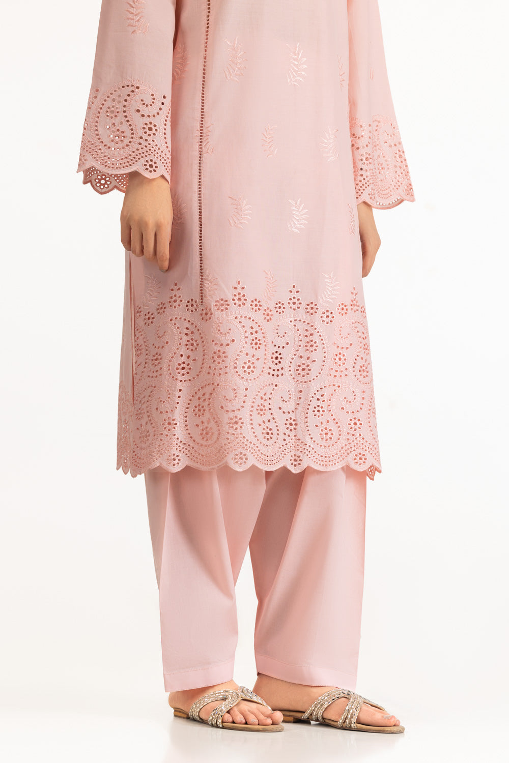 3Pc Lawn Schiffli Embroidered Suit