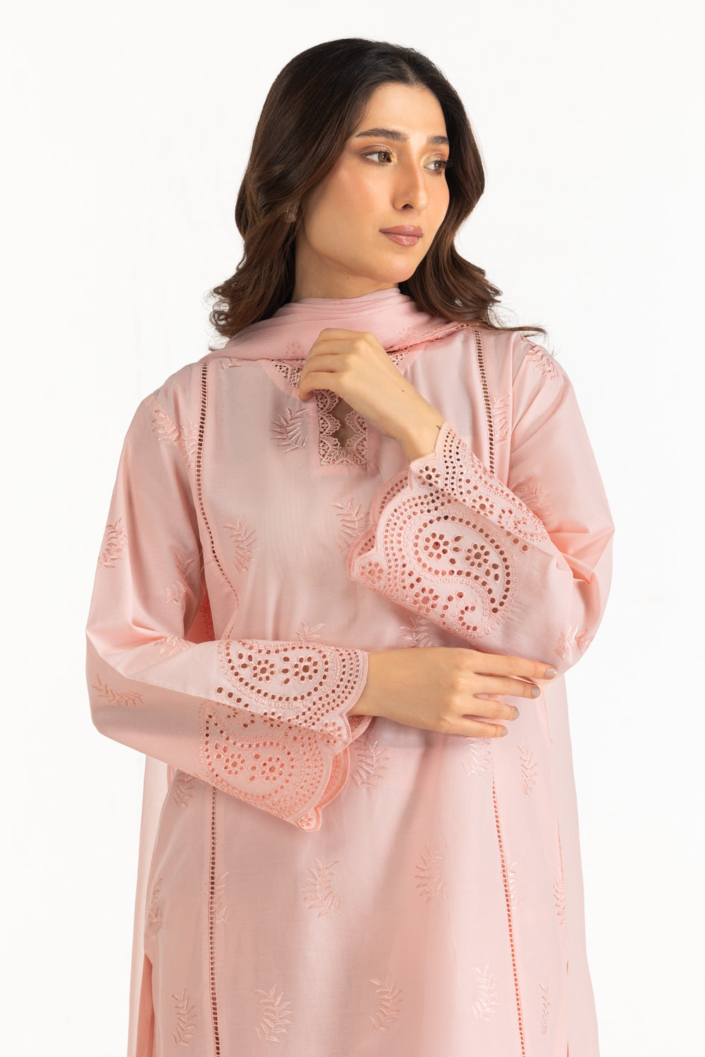 3Pc Lawn Schiffli Embroidered Suit