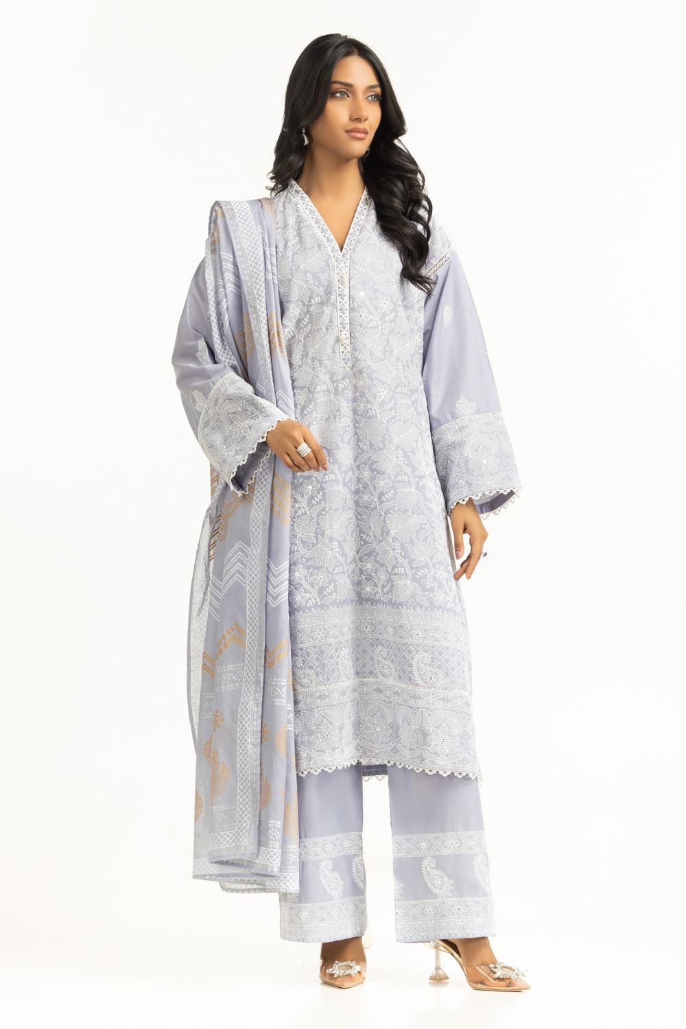 3Pc Lawn Sequence Embroidered Suit