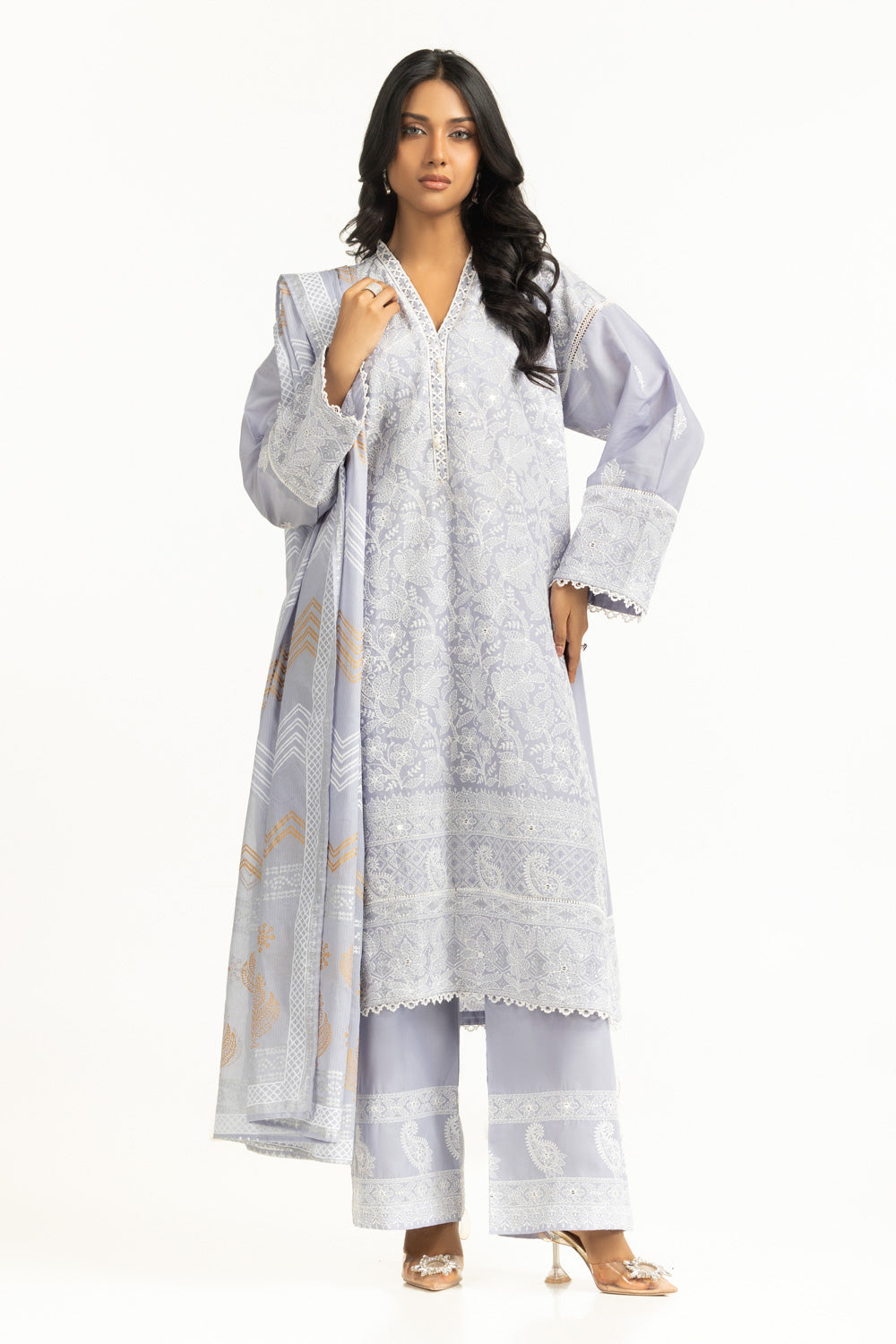 3Pc Lawn Sequence Embroidered Suit