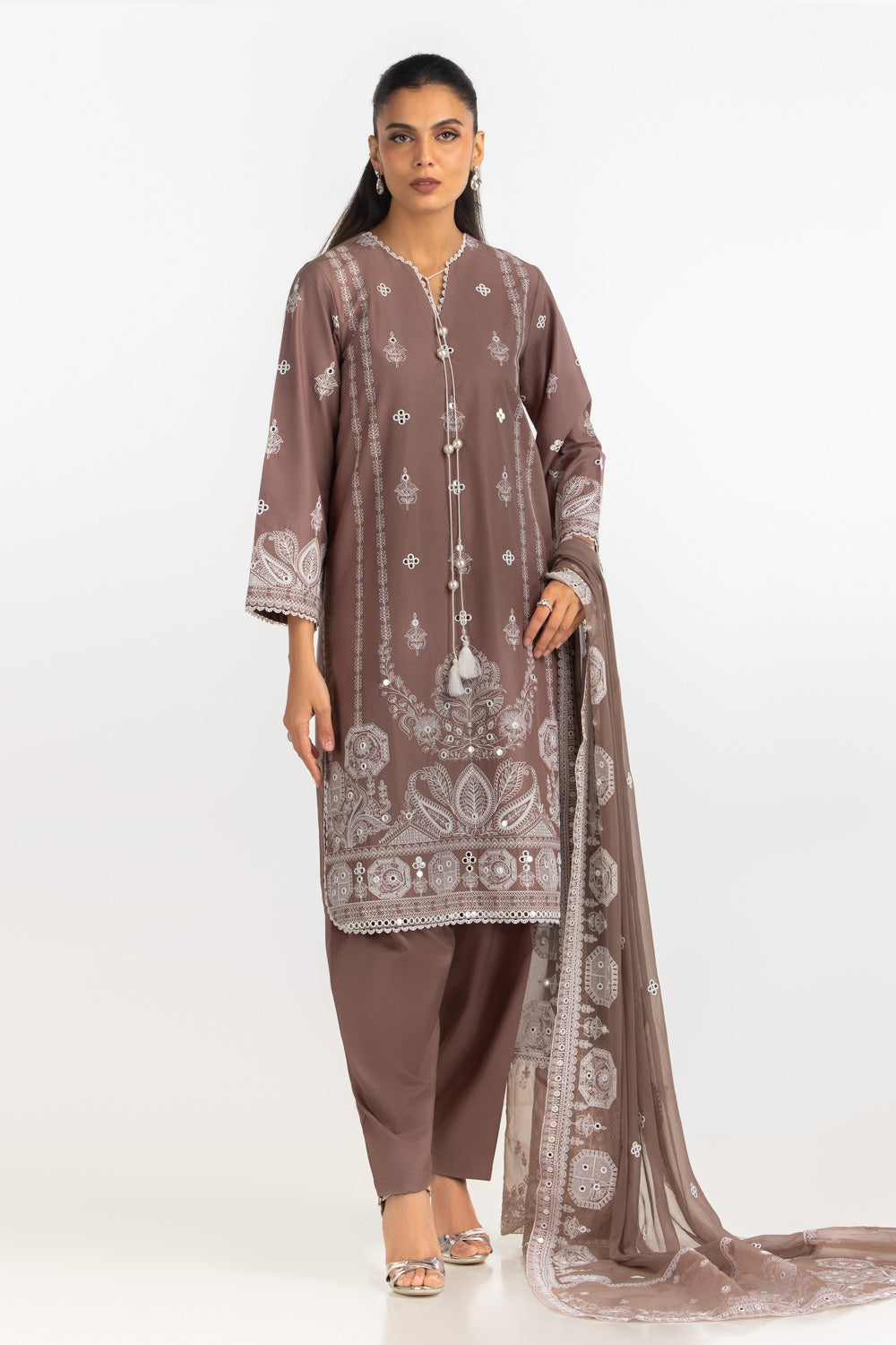 3PC Lawn Sequins Embroiderd Suit