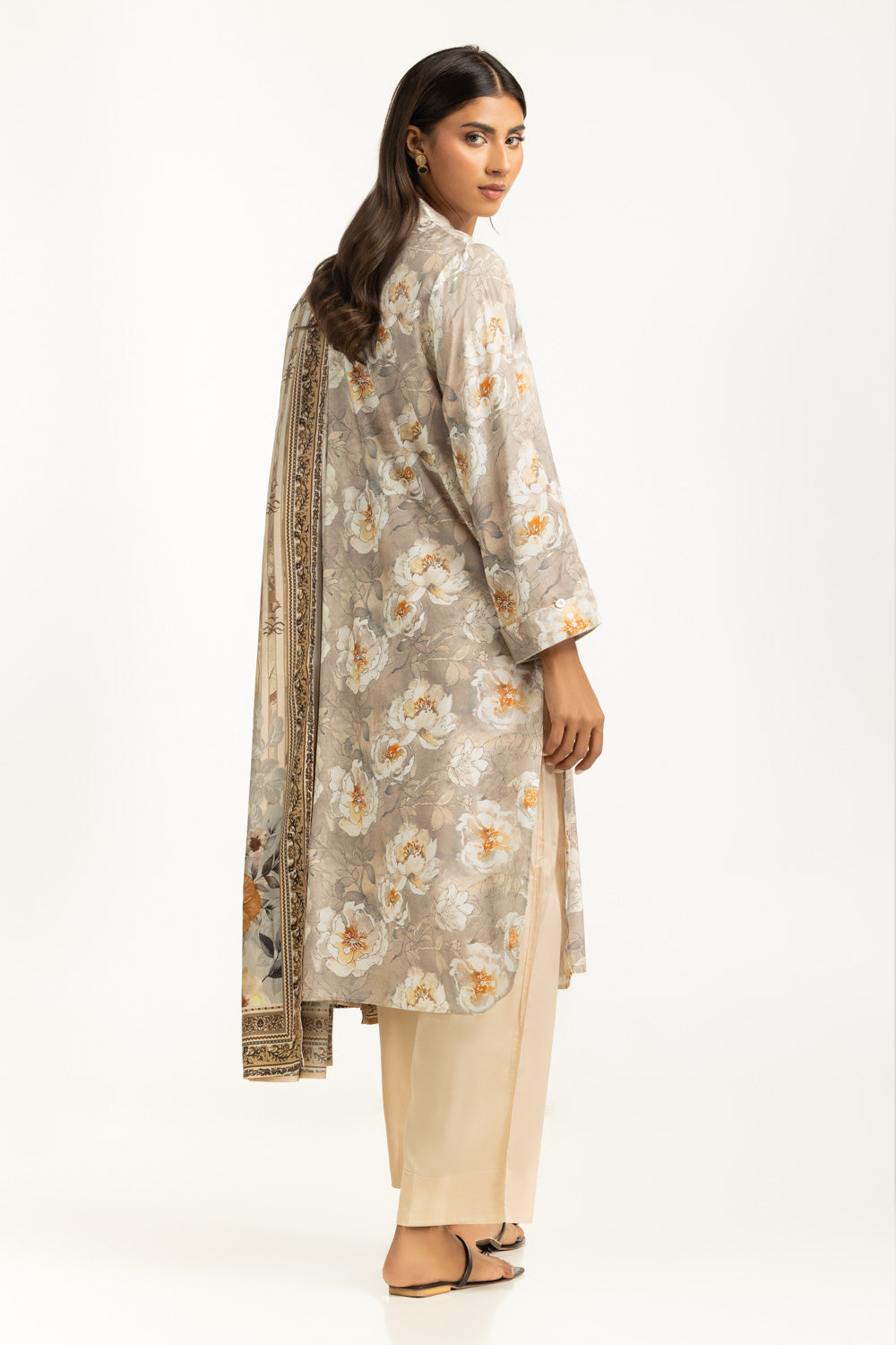 3PC Linen Printed Suit - W-AP-UTS-25-443391