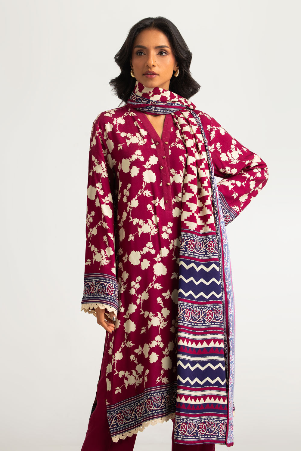 3PC Linen Printed Suit