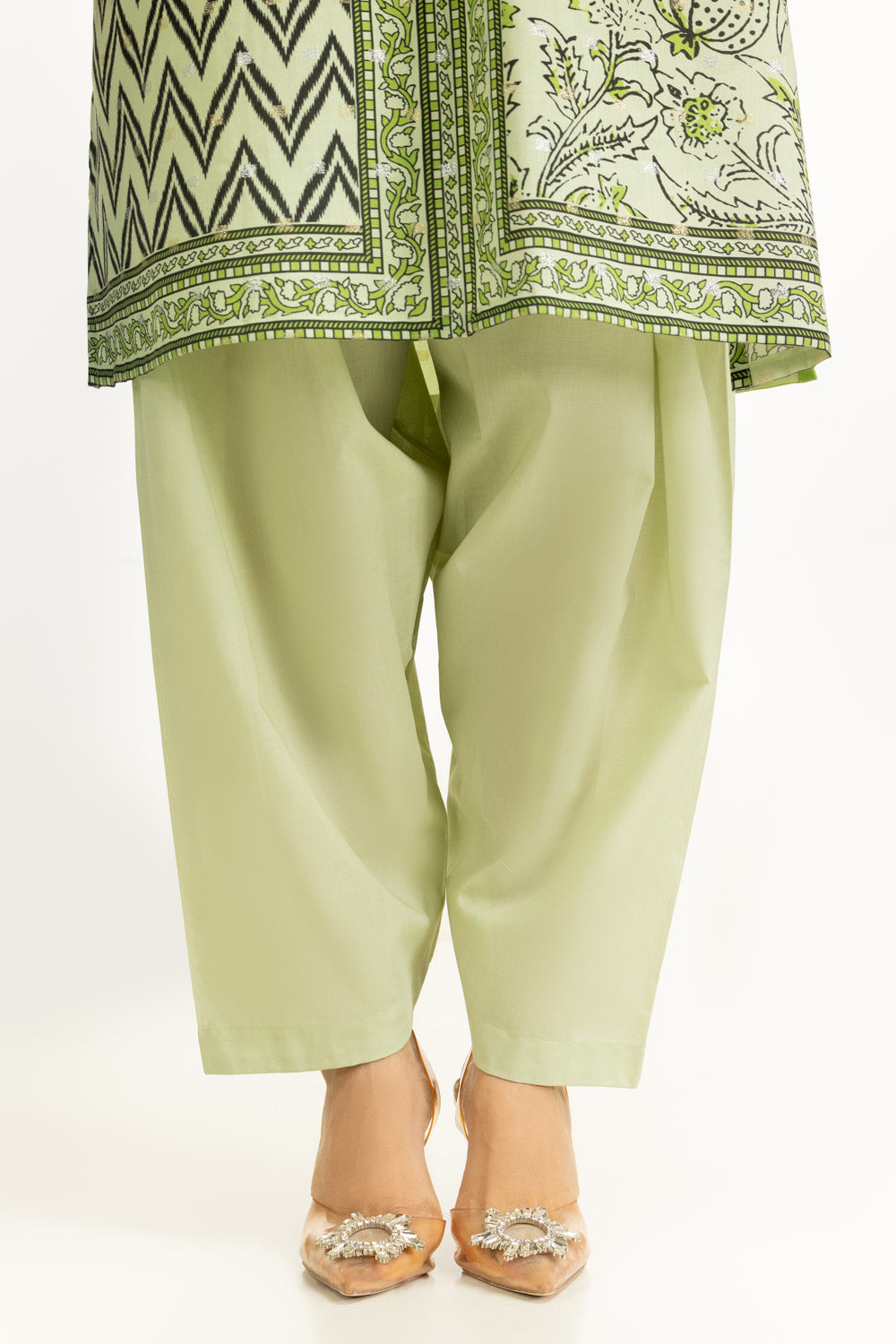 3Pc Lurex Jacquard Printed Suit