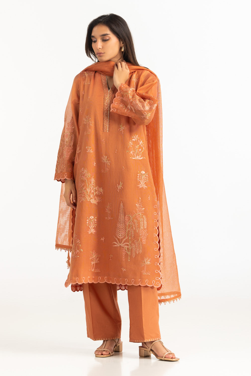 3Pc Masoori Embroidered Suit