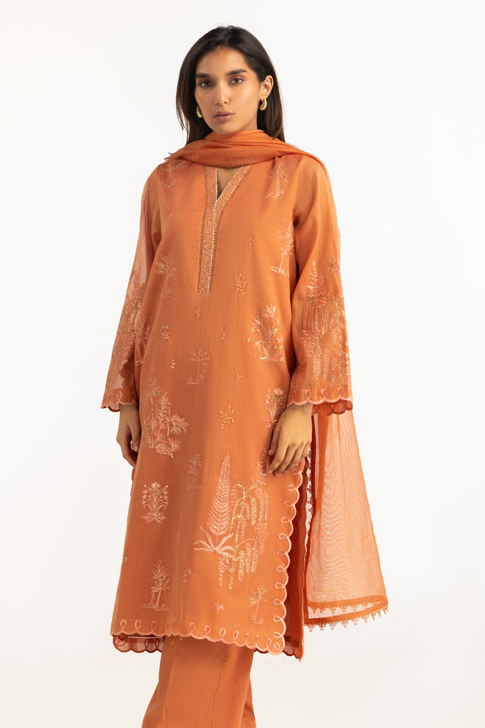 3Pc Masoori Embroidered Suit