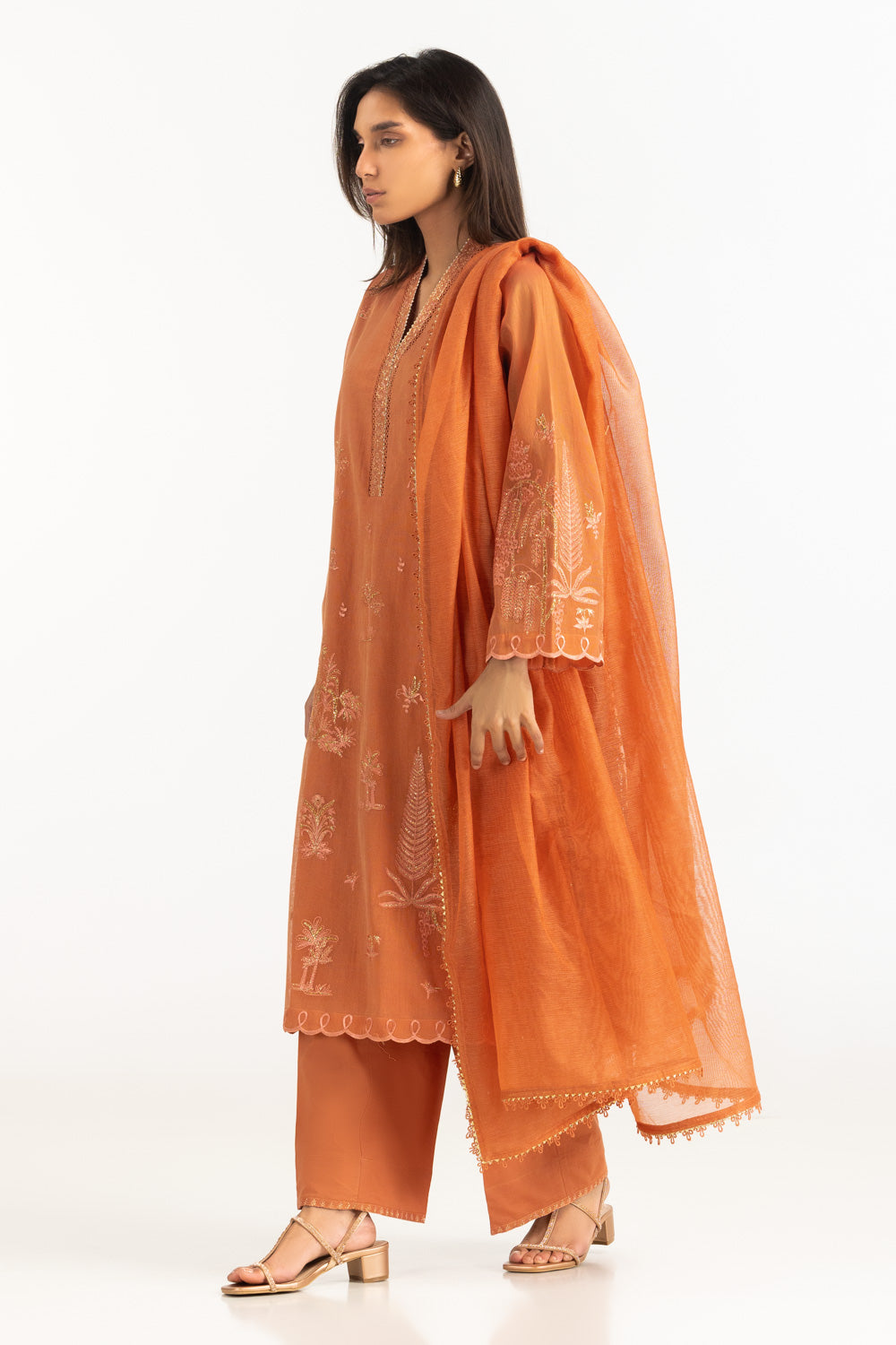 3Pc Masoori Embroidered Suit