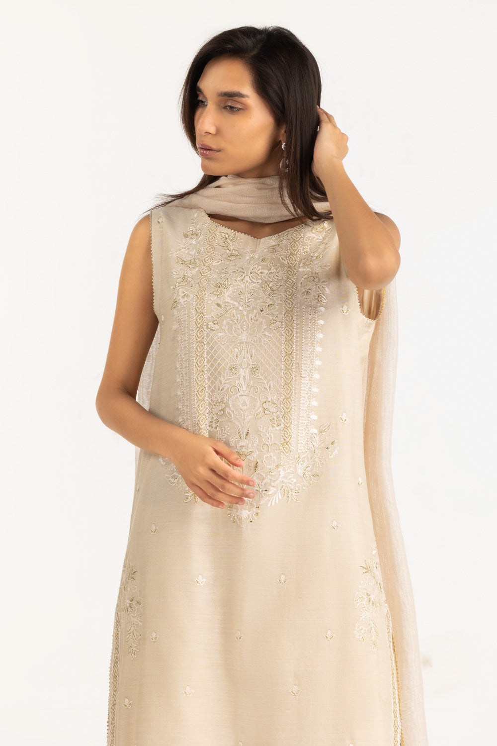 3Pc Masoori Embroidered Suit