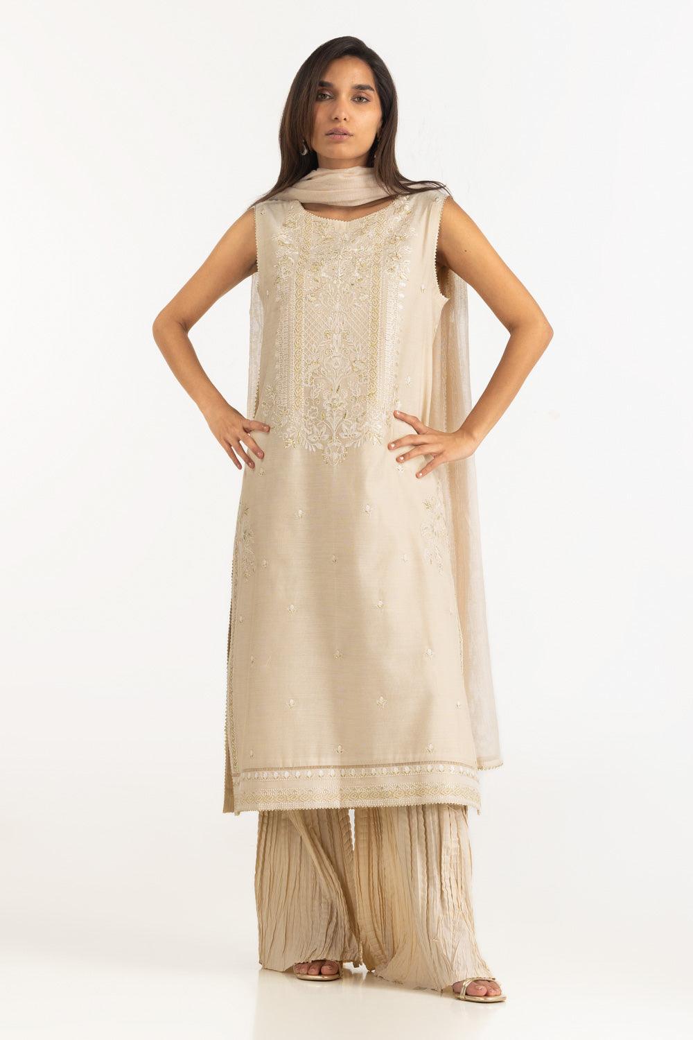 3Pc Masoori Embroidered Suit