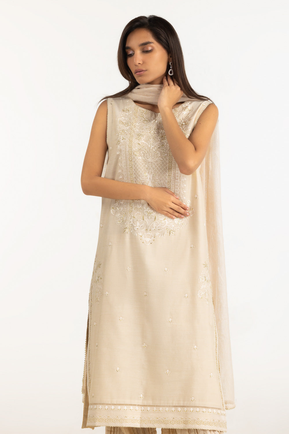 3Pc Masoori Embroidered Suit