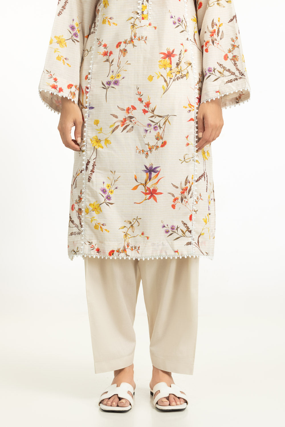 3Pc Masoori Printed Stripe Suit