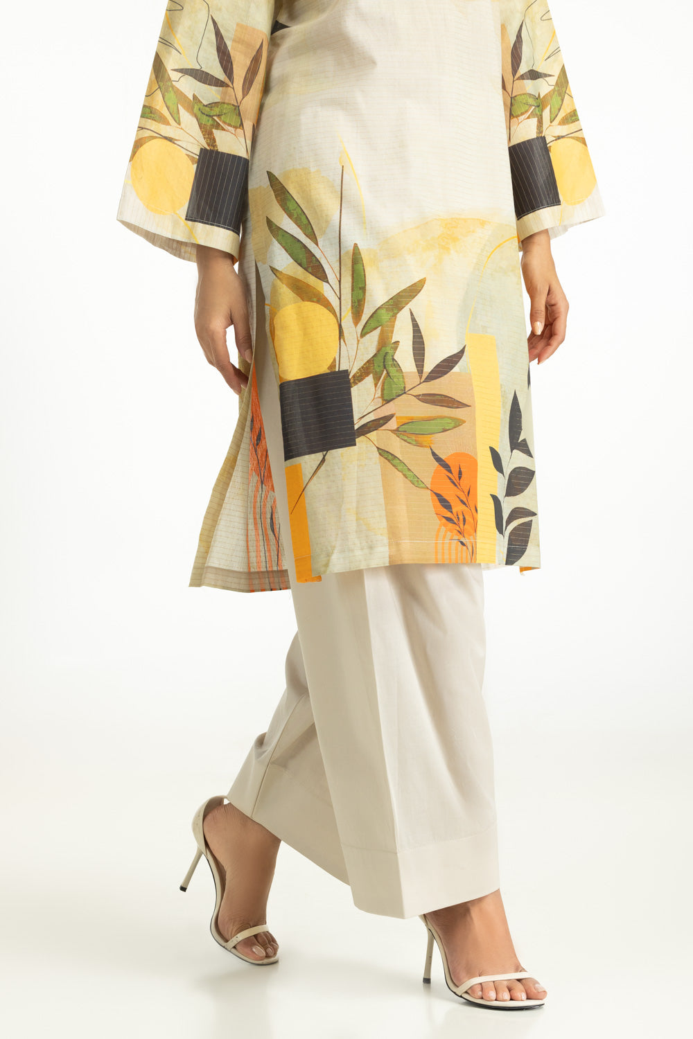3Pc Masoori Printed Stripe Suit
