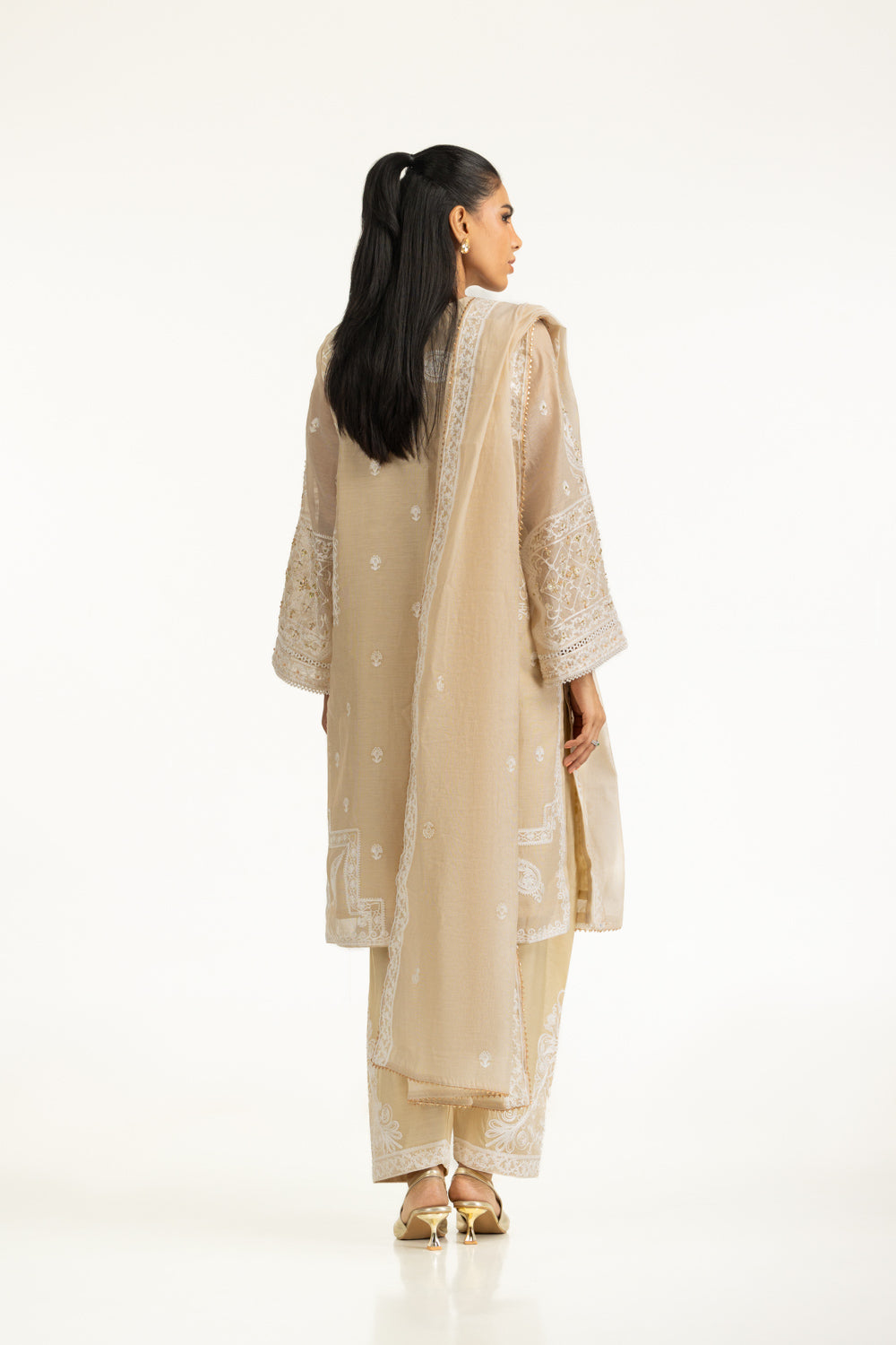 3Pc Mehsuri Embroidered Suit