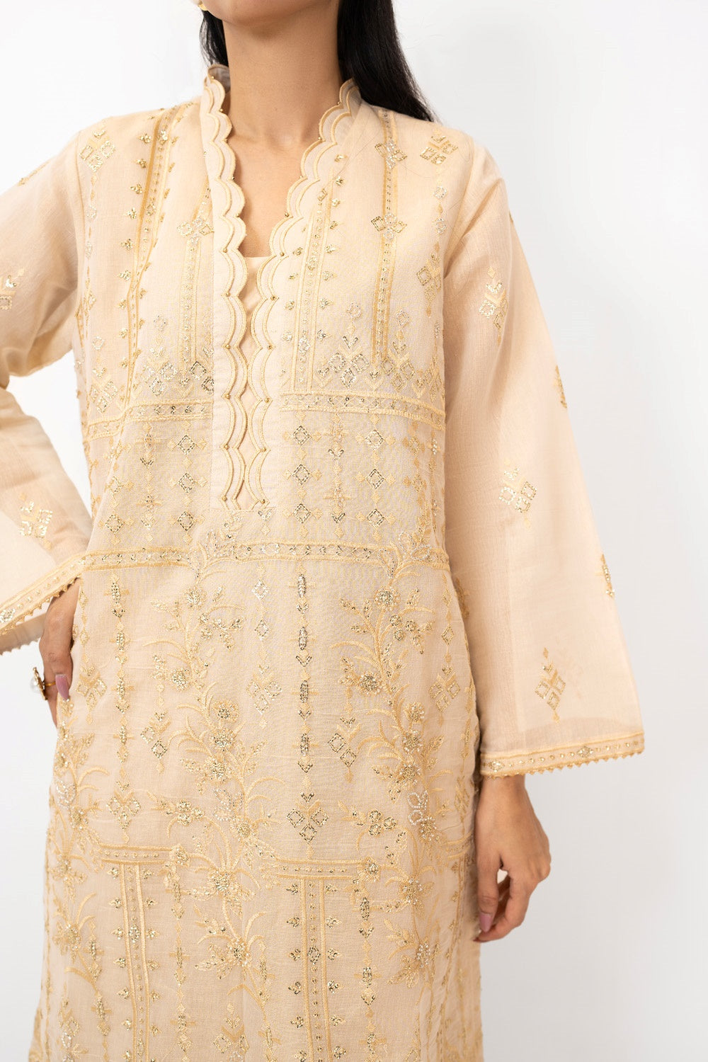3Pc Mehsuri Embroidered Suit
