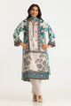 3Pc Mehsuri Stripe Lawn Printed Suit