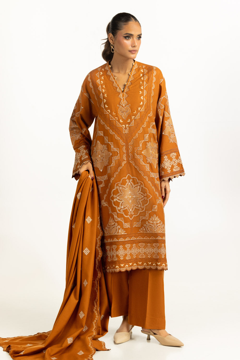 3PC Pashmina Embroidered Suit