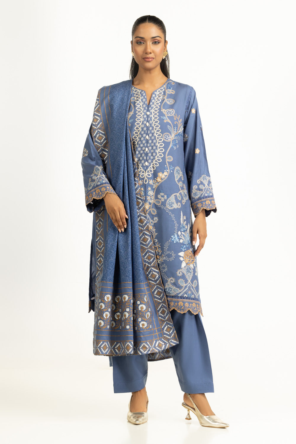 3PC Pashmina Embroidered Suit