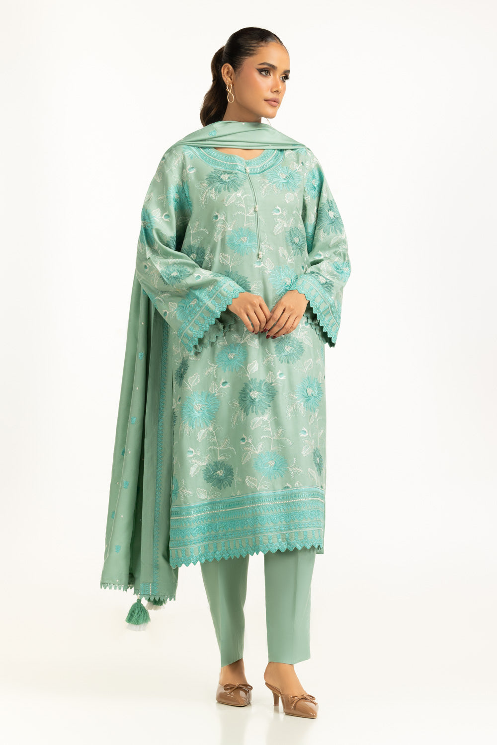 3PC Pashmina Embroidered Suit