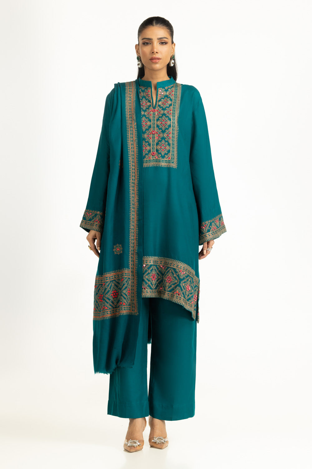 3Pc Pashmina Embroidered Suit
