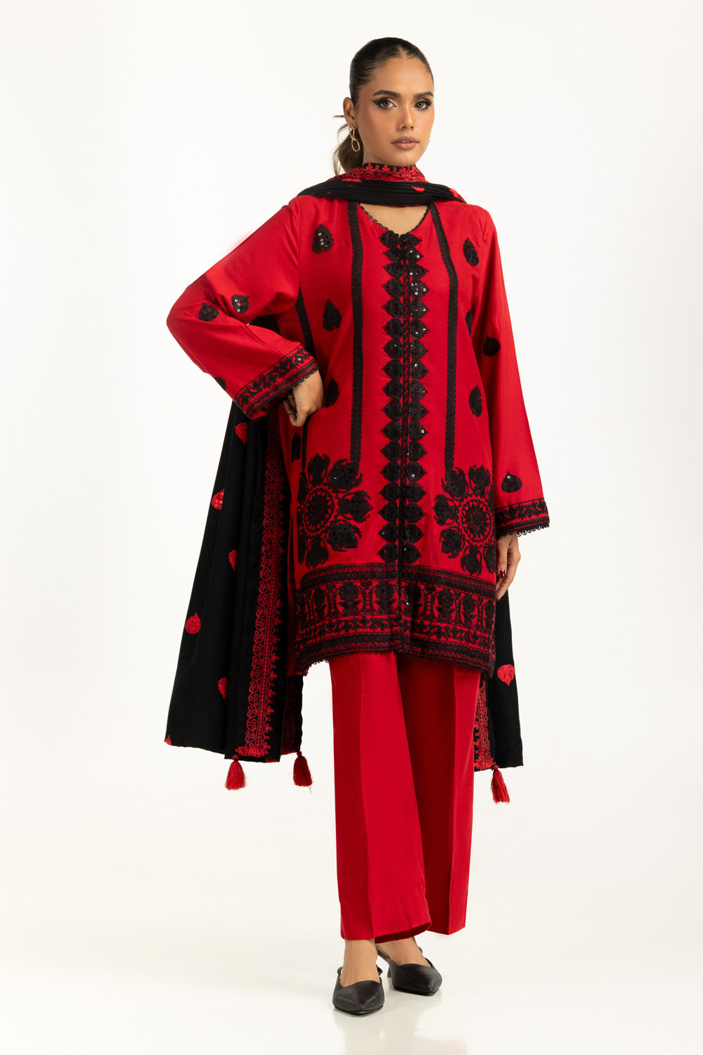 3PC Pashmina Embroidered Suit