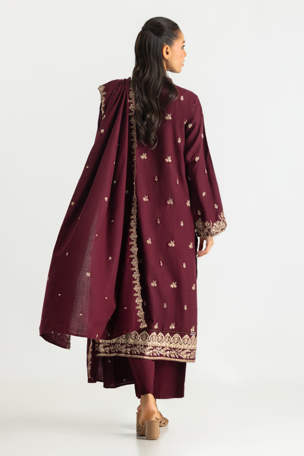 3PC Pashmina Embroidered Suit