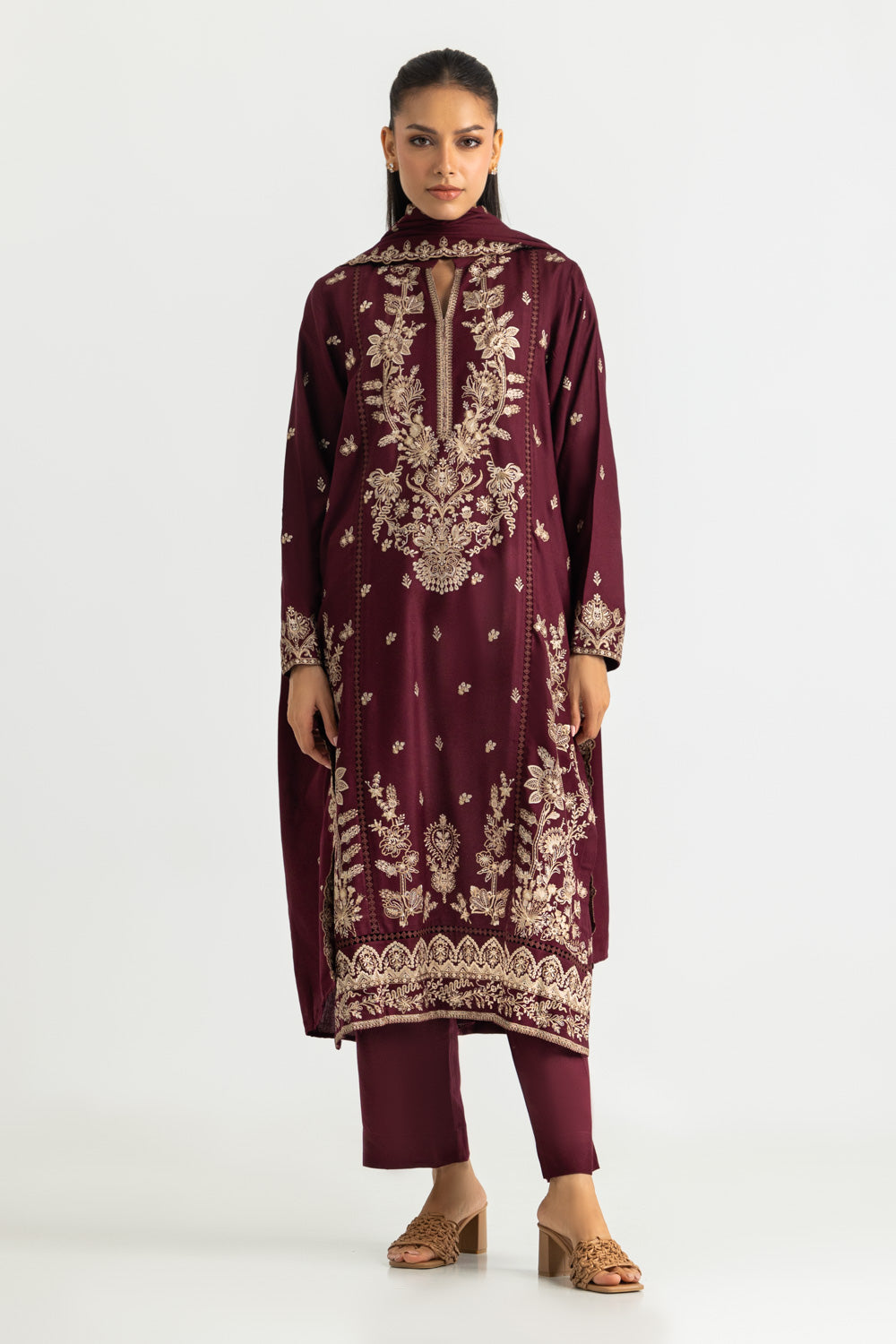 3PC Pashmina Embroidered Suit