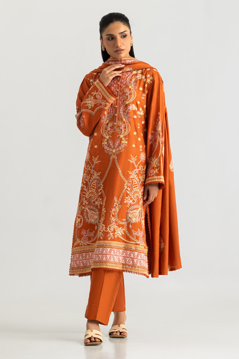 3PC Pashmina Embroidered Suit