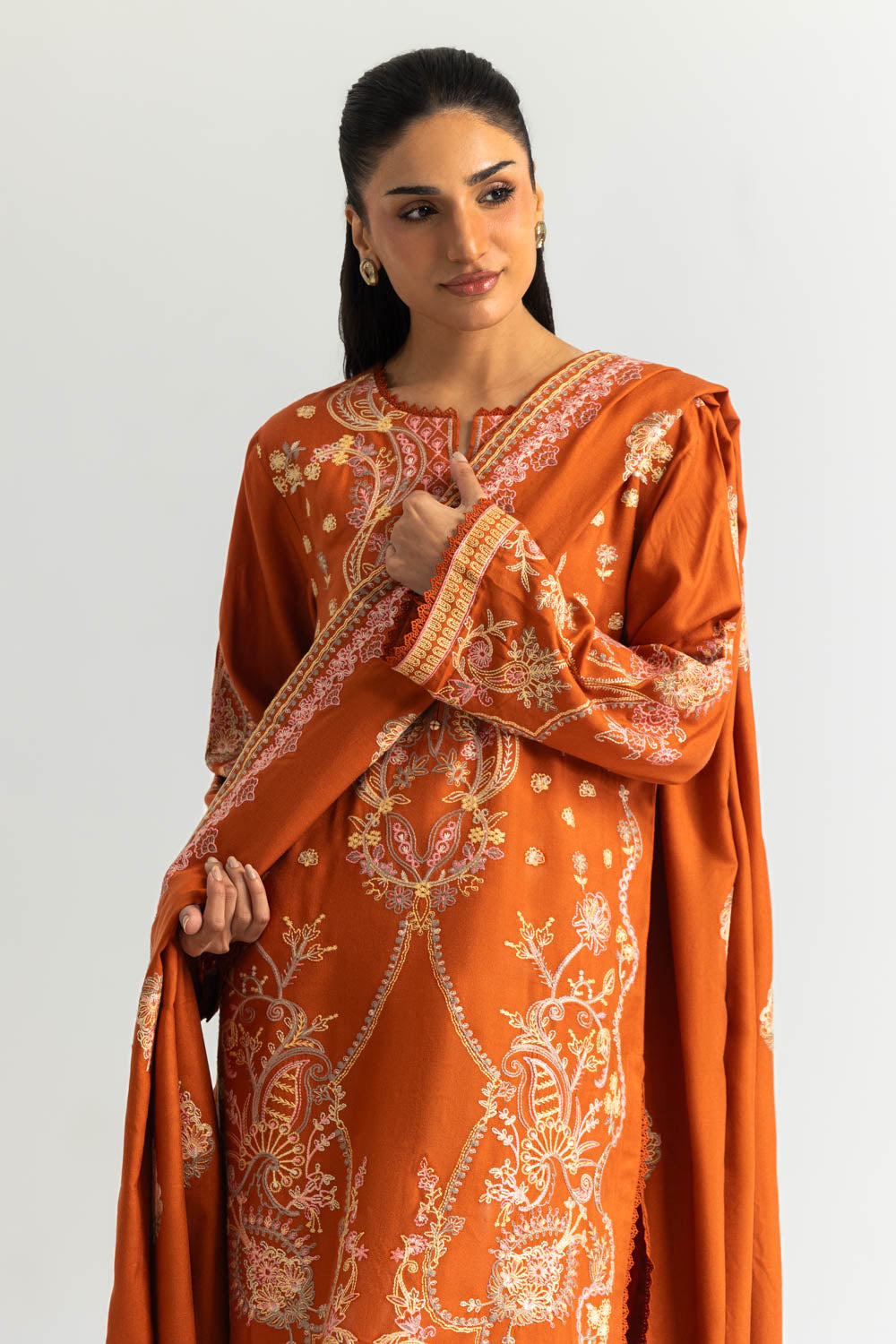 3PC Pashmina Embroidered Suit