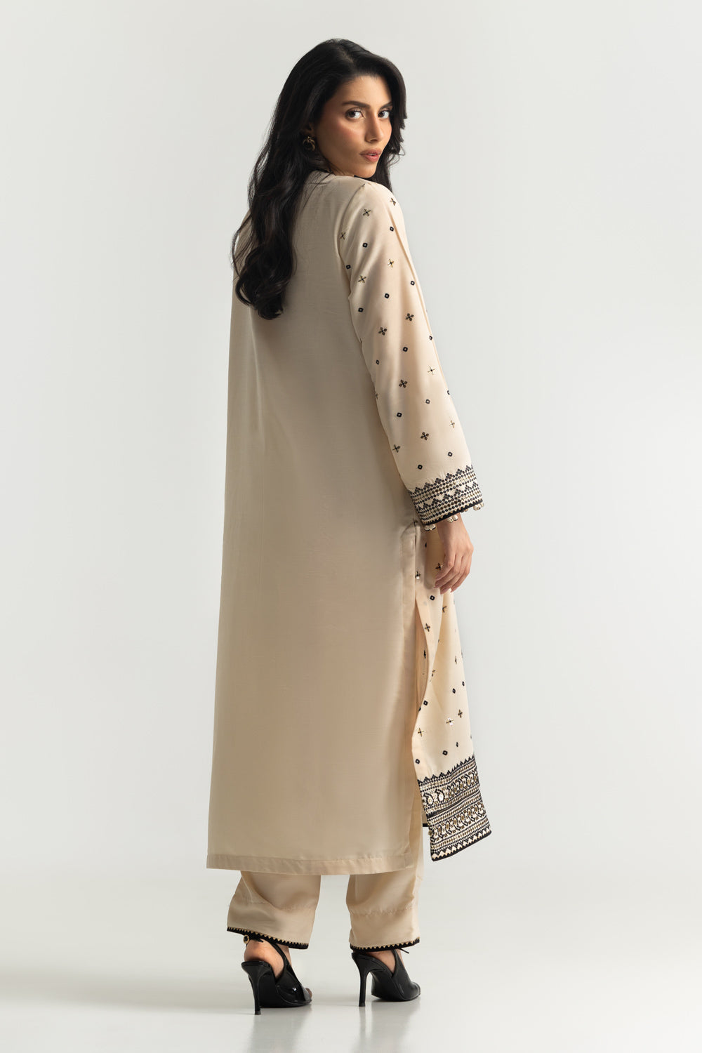 3PC Raw Silk Embroidered Suit