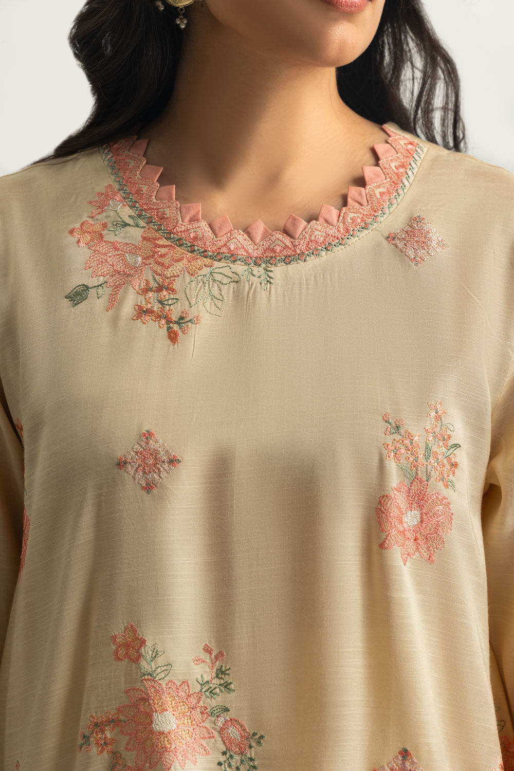 3PC Raw Slik Embroidered Suit