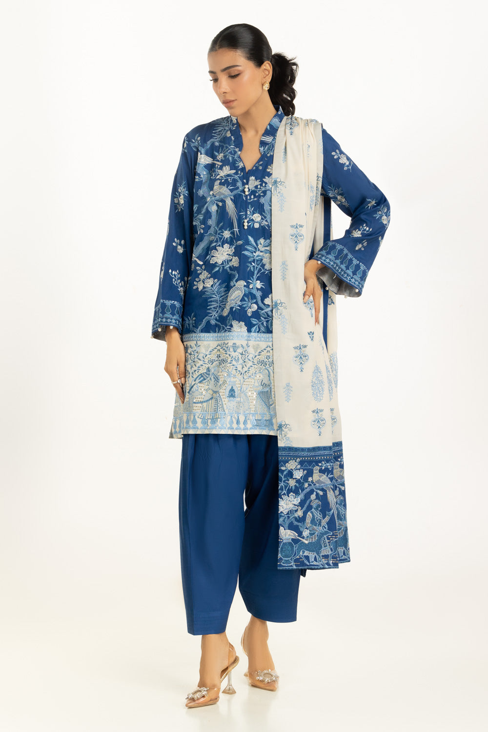 3PC Rawsilk Embroidered Suit