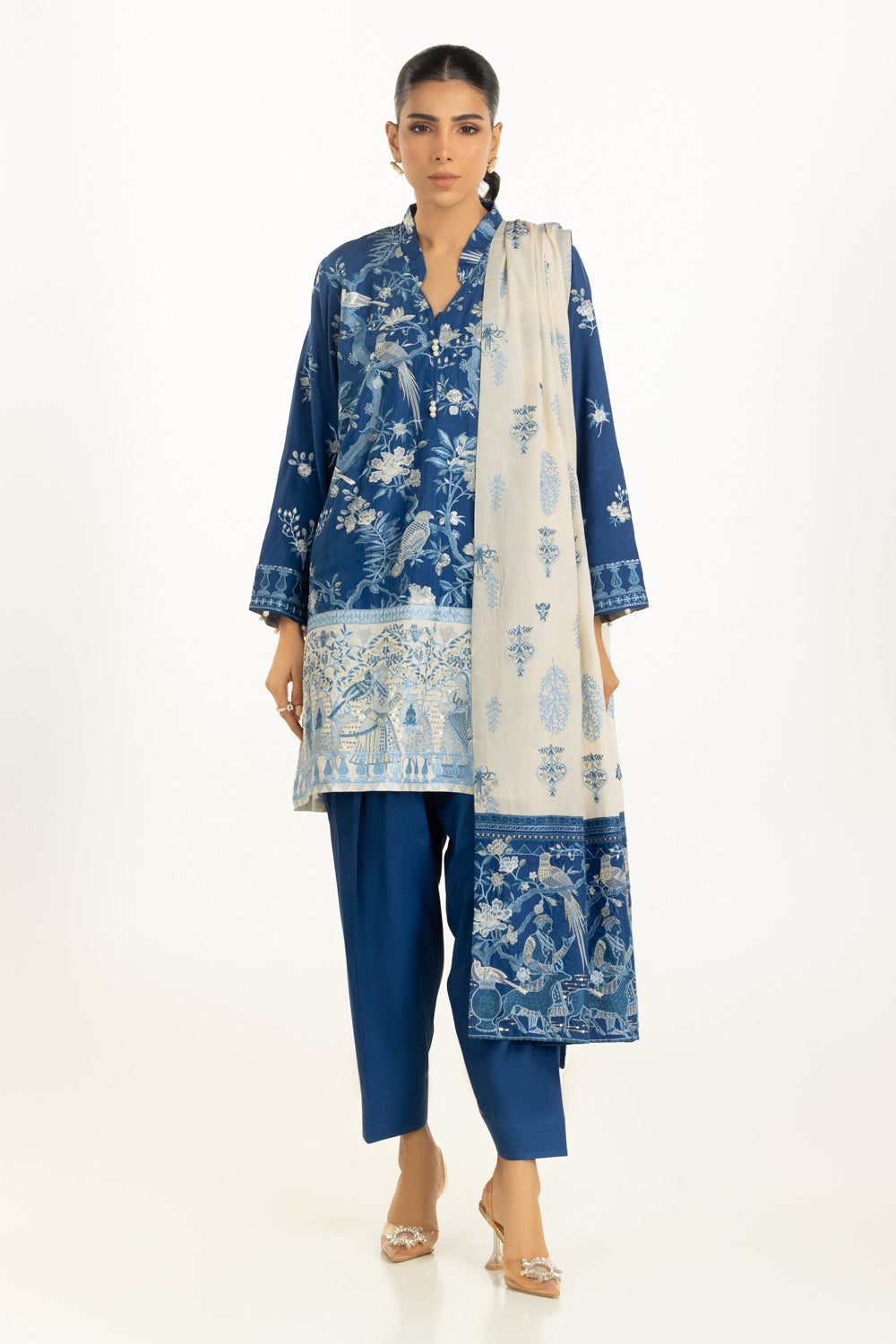 3PC Rawsilk Embroidered Suit