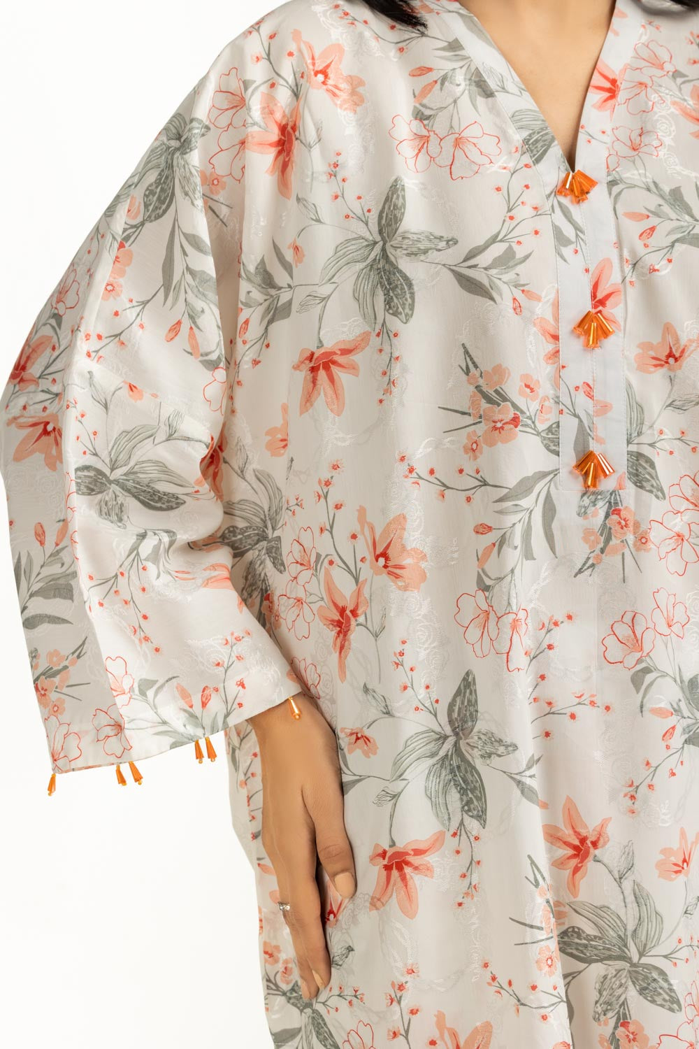 3PC Self Jacquard Printed Suit