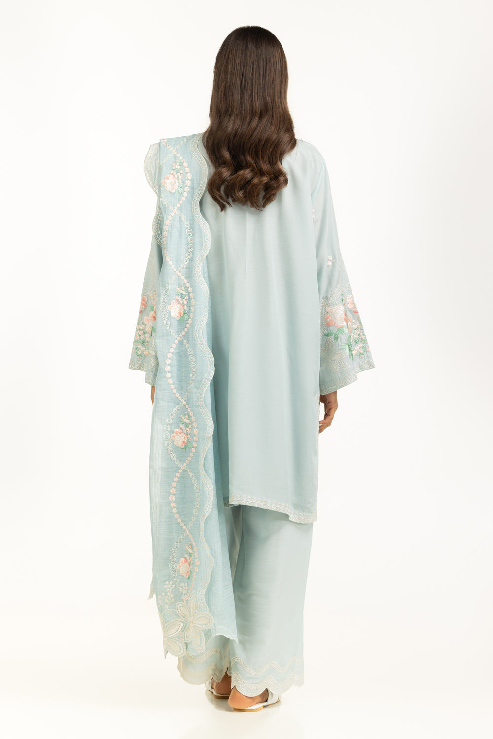 3PC Swiss Lawn Slub Embroidered Suit