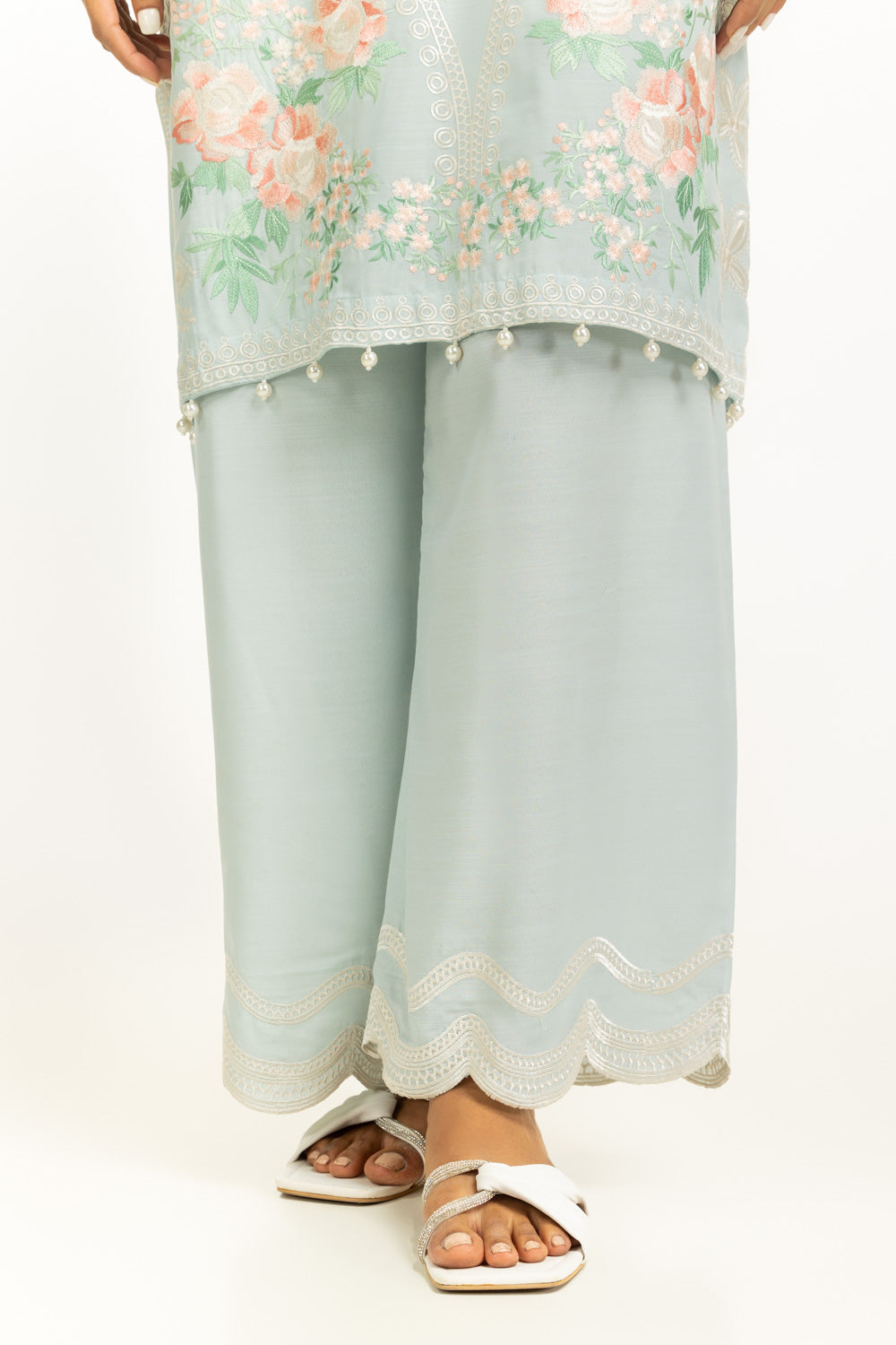 3PC Swiss Lawn Slub Embroidered Suit