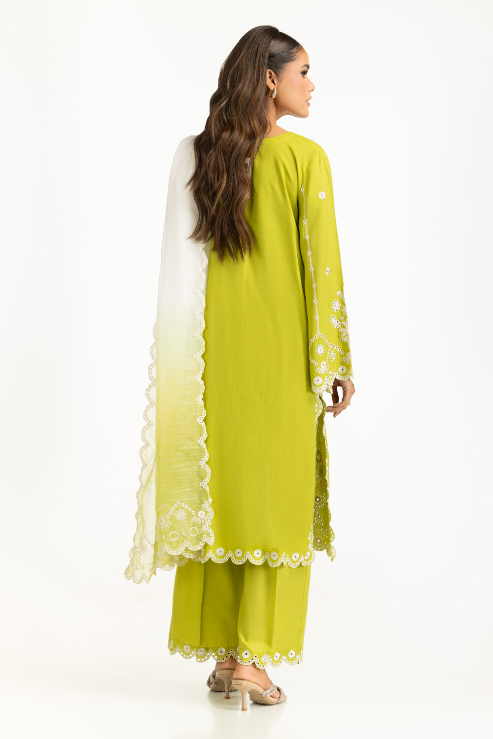 3Pc Viscose Raw Silk Embroidered Suit