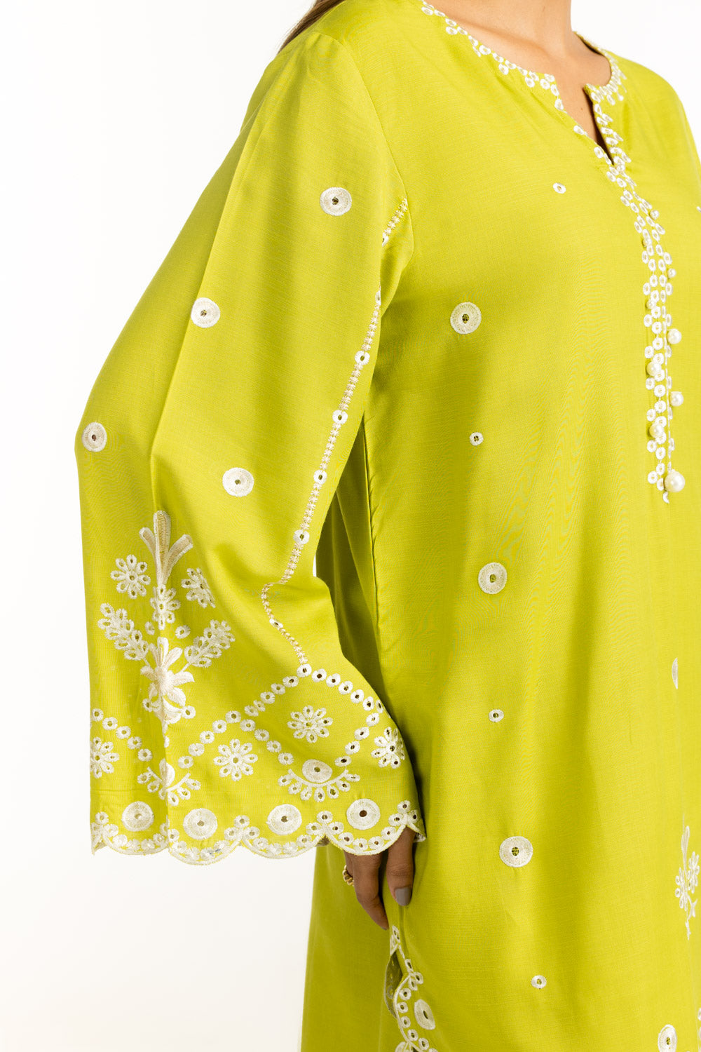 3Pc Viscose Raw Silk Embroidered Suit