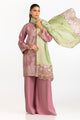 3Pc Viscose Rawsilk Embroidered Suit