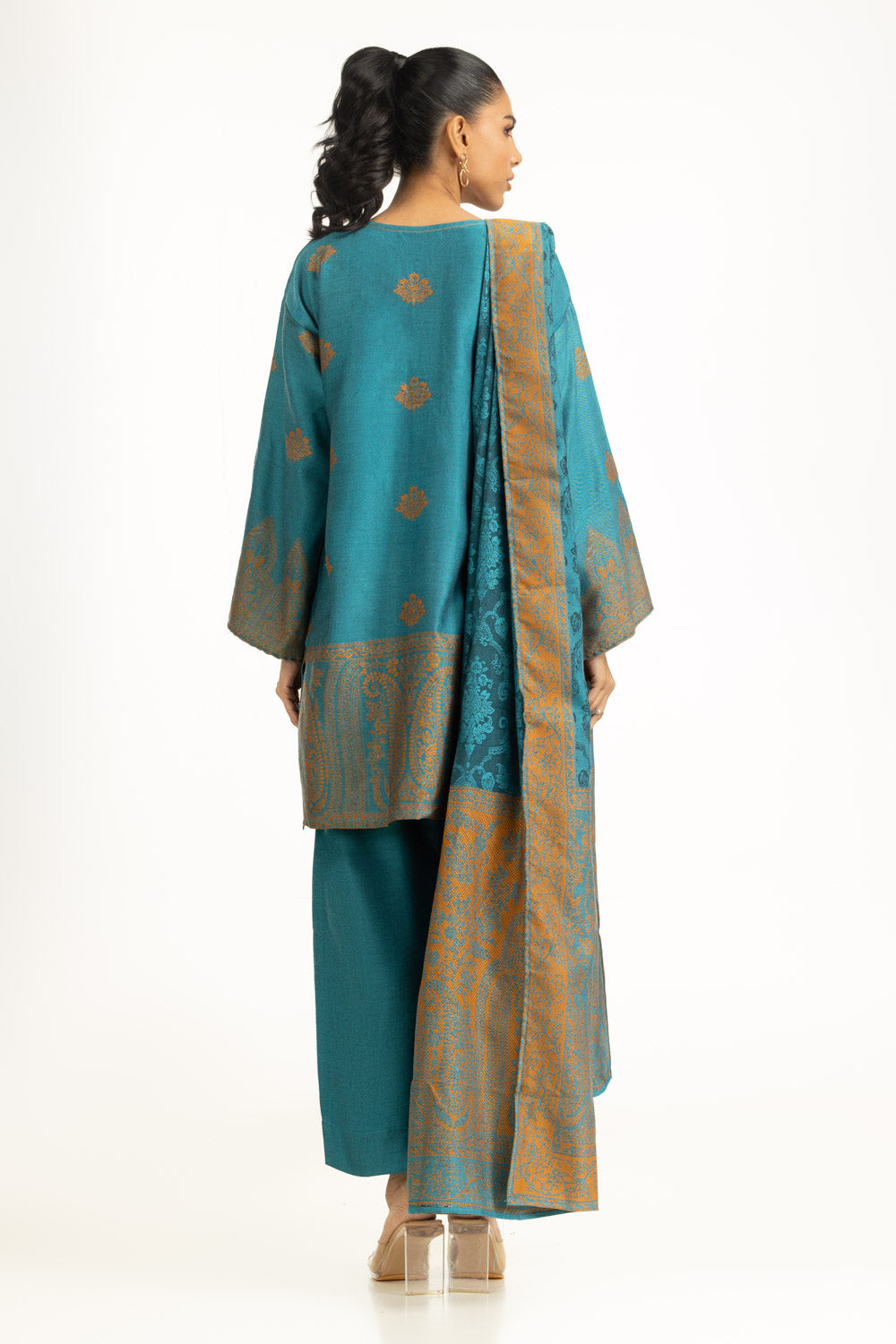 3Pc Yarn Dyed Jacquard Suit