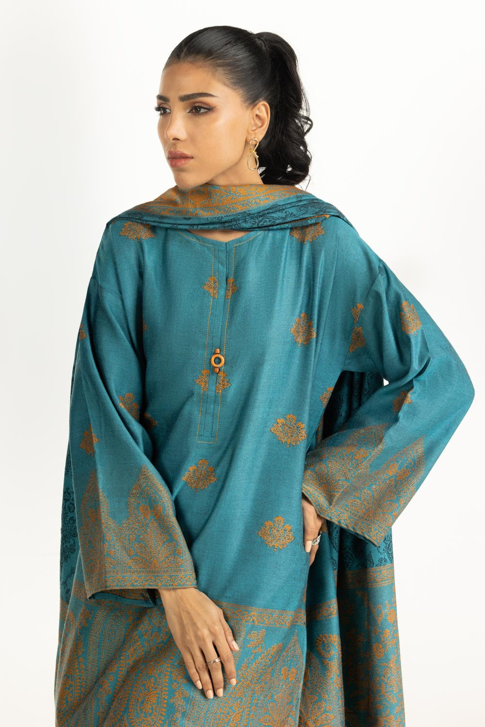 3Pc Yarn Dyed Jacquard Suit