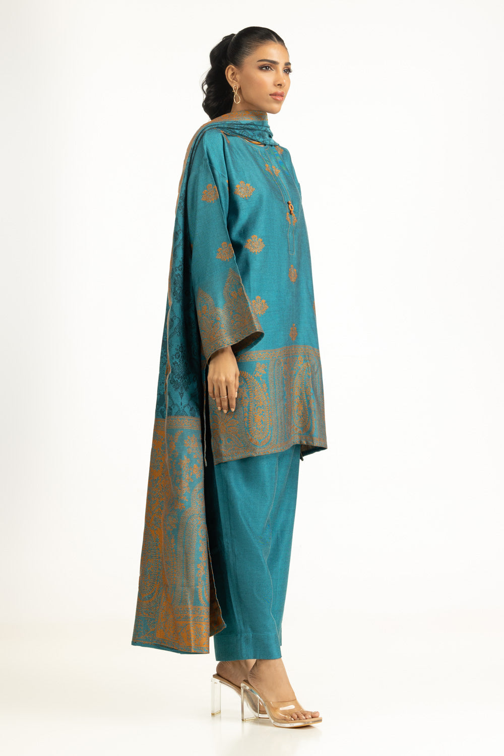 3Pc Yarn Dyed Jacquard Suit