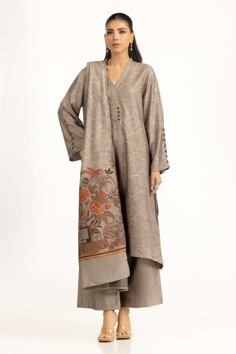 3PC Yarn Dyed Self Jacquard Suit